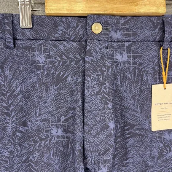 Peter Millar‎ Crown Sport Shorts Mens 38 Floral Blue golf chino pants